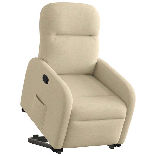 vidaXL Fauteuil inclinable Cr&egrave;me Tissu