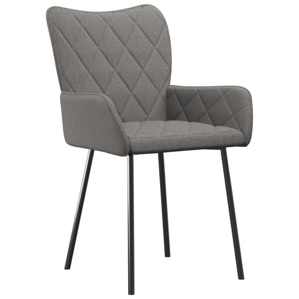 vidaXL Chaises &agrave; manger lot de 2 gris clair tissu