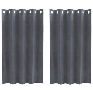 vidaXL Rideaux occultants 2 pcs Gris clair 140 x 140 cm Velours