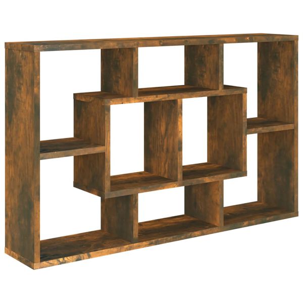 vidaXL &Eacute;tag&egrave;re murale Ch&ecirc;ne fum&eacute; 85x16x52,5 cm Bois d'ing&eacute;nierie