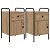 vidaXL Table de chevet 2 pc Ch&ecirc;ne artisanal 35 x 36,5 x 61 cm
