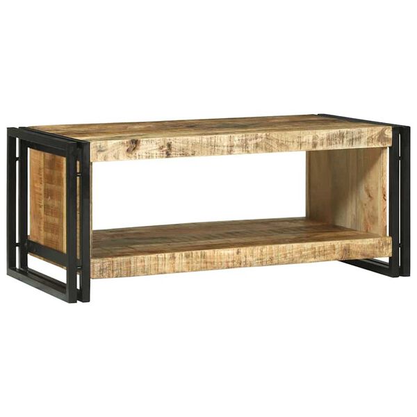 vidaXL Table basse Marron 90 x 50 x 38 cm Bois de manguier brut massif