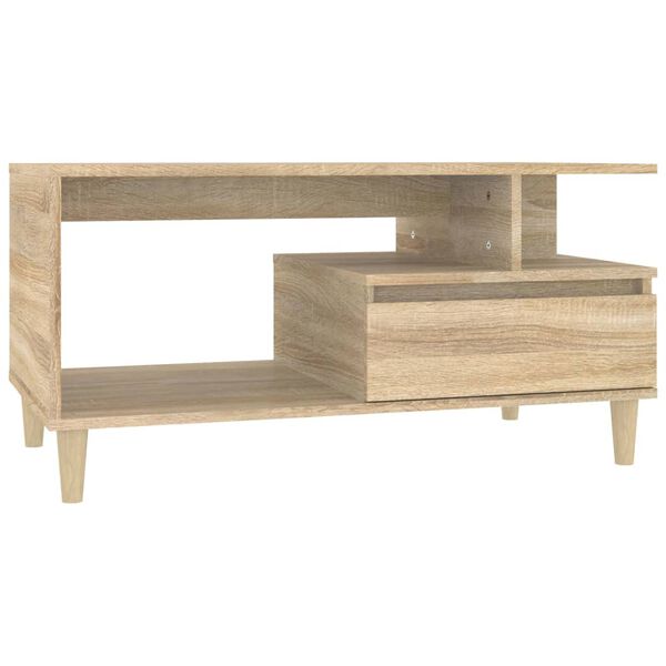 vidaXL Table basse Ch&ecirc;ne sonoma 90x49x45 cm Bois d'ing&eacute;nierie