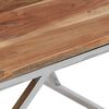 vidaXL Table basse argent&eacute; acier inoxydable et bois massif d'acacia