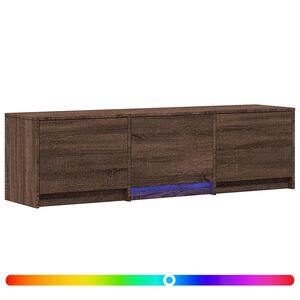 vidaXL Meuble TV avec LED 140 x 34 x 40 cm Ch&ecirc;ne brun