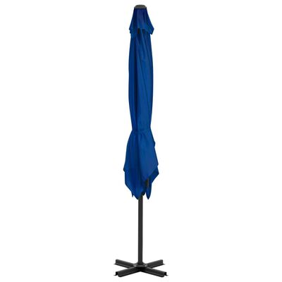 vidaXL Parasol de jardin en porte-à-faux mât en aluminium bleu azuré