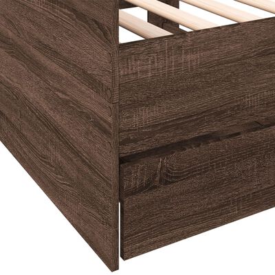 vidaXL Lit de jour avec tiroirs sans matelas chêne marron 75x190 cm