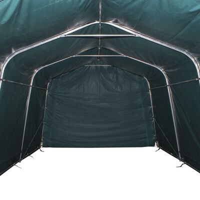 vidaXL Tente amovible pour bétail PVC 550 g/m² 3,3 x 16 m Vert foncé