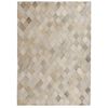 vidaXL Tapis Cuir v&eacute;ritable Patchwork 160 x 230 cm Diamant Gris