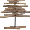 vidaXL Sapin de Noël avec support Marron 120 cm Bois de teck solide