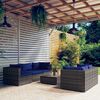 vidaXL Salon de jardin 6 pcs avec coussins r&eacute;sine tress&eacute;e gris