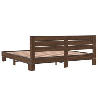 vidaXL Cadre de lit sans matelas chêne marron 180x200 cm