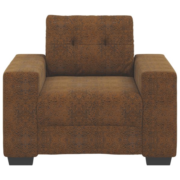 vidaXL | Fauteuil | avec coussin Marron Faux cuir et bois