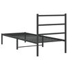 vidaXL Cadre de lit m&eacute;tal sans matelas avec t&ecirc;te de lit noir 80x200 cm