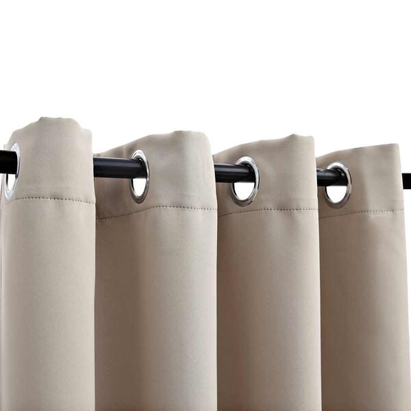 vidaXL Rideaux occultants avec anneaux en métal 2 pcs Beige 140x225 cm
