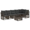 vidaXL Ensemble de canap&eacute; de jardin 7 pc Gris polyrotin