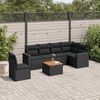vidaXL Salon de jardin 7 pcs avec coussins noir r&eacute;sine tress&eacute;e