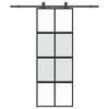 vidaXL Porte coulissante kit quincaillerie noir 76x205 cm verre tremp&eacute;