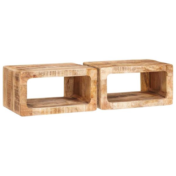 vidaXL Table de chevet 2 pcs Marron Bois de mangue massif