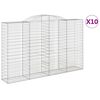 vidaXL Paniers &agrave; gabions arqu&eacute;s 10 pcs 300x50x180/200 cm fer galvanis&eacute;