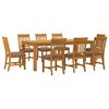 vidaXL Ensemble de salle &agrave; manger 9 pc Gris Bois de ch&ecirc;ne massif