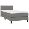vidaXL Sommier &agrave; lattes de lit avec matelas Gris fonc&eacute; 80x200 cm Tissu