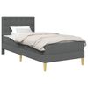vidaXL Cadre de lit avec matelas Gris fonc&eacute; 90 x 190 cm tissu