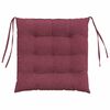 vidaXL Coussins de si&egrave;ge 4 pcs Bordeaux 40 x 40 x 6 cm tissu