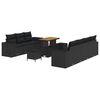 vidaXL Ensemble de canap&eacute; de jardin 10 pc Noir polyrotin
