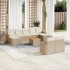 vidaXL Salon de jardin avec coussins 10 pcs beige r&eacute;sine tress&eacute;e