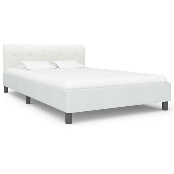 vidaXL Cadre de lit sans matelas blanc similicuir 120x200 cm