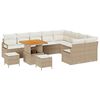 vidaXL Ensemble de canap&eacute; de jardin 12 pc Beige polyrotin
