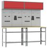 vidaXL Ensemble d'&eacute;tabli 8 pc Rouge et Gris 200 x 55 x 200 cm