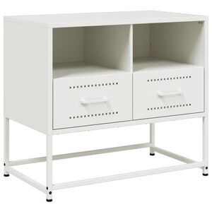 vidaXL Meuble TV blanc 68x39x60,5 cm acier