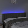 vidaXL T&ecirc;te de lit &agrave; LED Gris fonc&eacute; 147x16x78/88 cm Velours