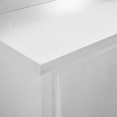 vidaXL Tables avec portes coulissantes 2 pcs 240x50x(95-97) cm Inox