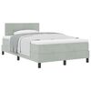 vidaXL Lit &agrave; ressorts avec matelas Gris clair 120 x 200 cm Velours