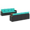 vidaXL Ensemble de canap&eacute; de jardin 9 pcs avec coussins noir r&eacute;sine tress&eacute;e