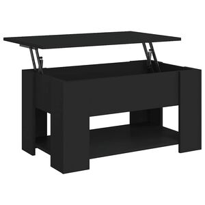 vidaXL Table basse noir 79x49x41 cm bois d'ing&eacute;nierie