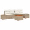 vidaXL Ensemble de canap&eacute; de jardin 6 pc Beige et cr&egrave;me polyrotin