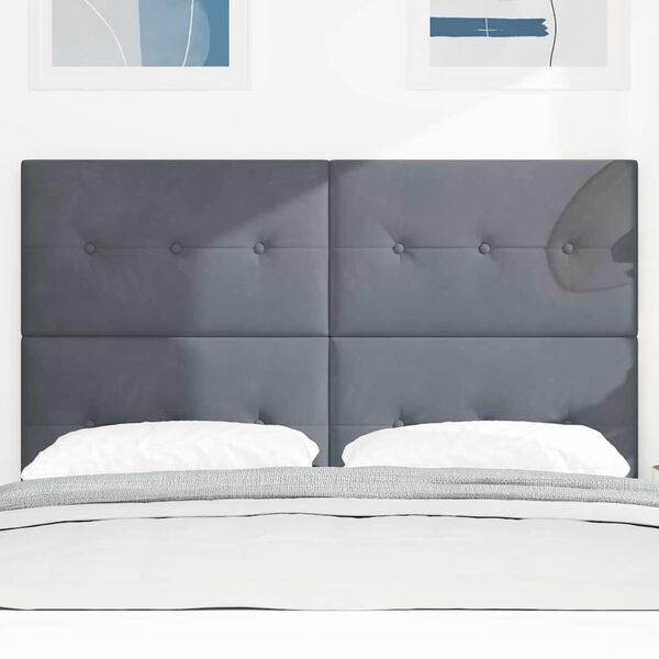 vidaXL T&ecirc;te de lit Gris fonc&eacute; 160 cm Velours