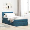 vidaXL Cadre de lit ottoman avec matelas bleu fonc&eacute; 90x200 cm velours