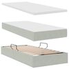 vidaXL Lit de Rangement avec matelas Gris clair 180 x 200 cm Velours