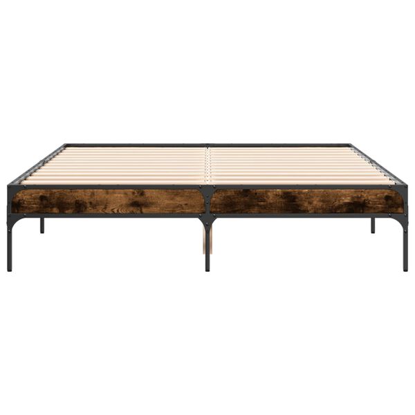 vidaXL Cadre de lit sans matelas ch&ecirc;ne fum&eacute; 120x200 cm