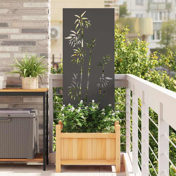 vidaXL &Eacute;cran de confidentialit&eacute; de jardin Floral Noir 50 x 140 cm