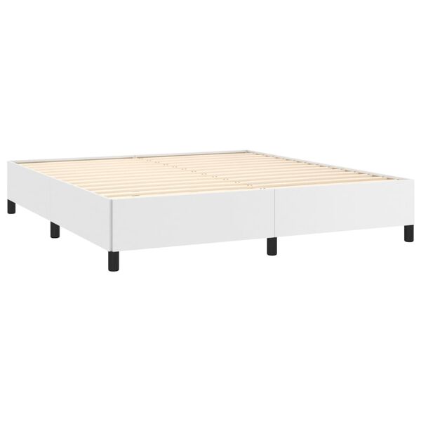 vidaXL Sommier &agrave; lattes de lit avec matelas Blanc 180x200cm Similicuir