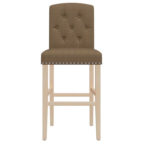 vidaXL Chaises de bar lot de 2 bois massif d'h&eacute;v&eacute;a et tissu