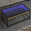 vidaXL Table basse avec LED infini ch&ecirc;ne sonoma 90x50x41 cm