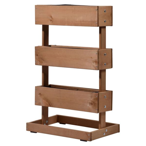 dobar Plate-bande verticale avec 3 bacs &agrave; plantes marron