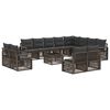 vidaXL Ensemble de canap&eacute; de jardin 13 pc Gris polyrotin